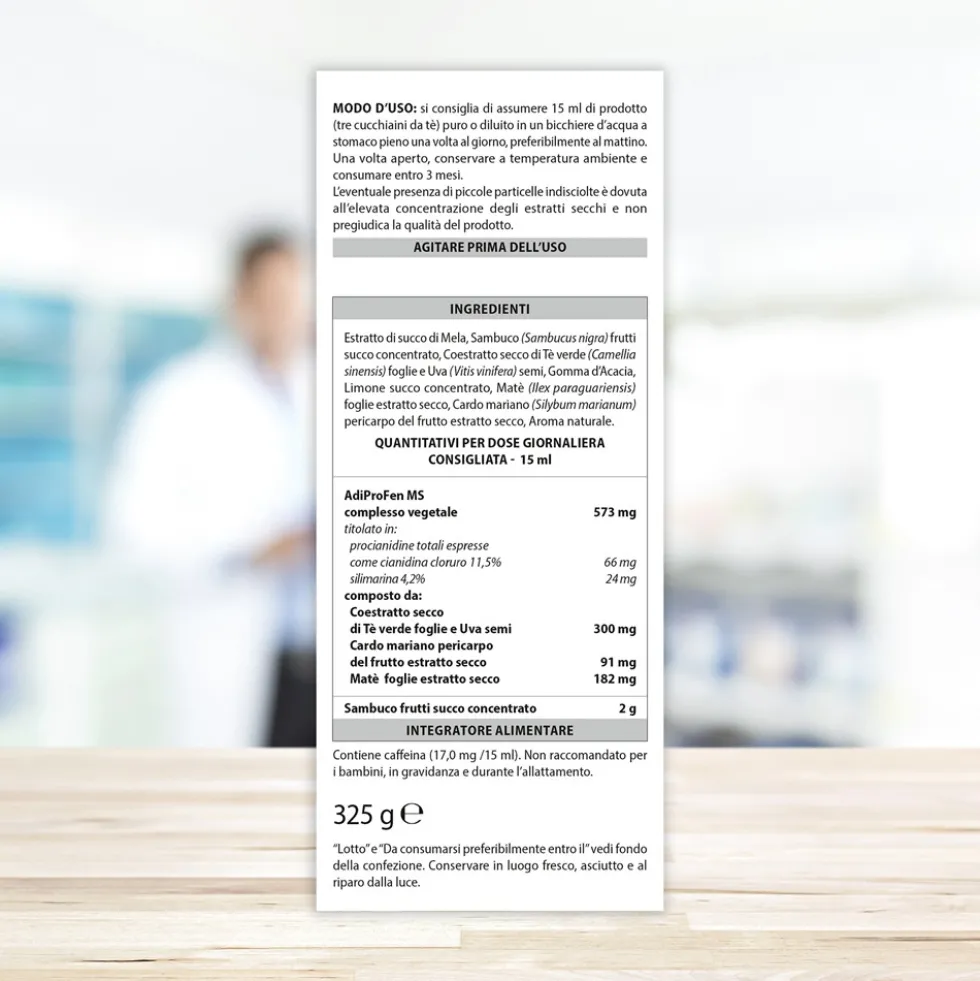 Aboca Adiprox Advanced Concentrato Fluido Integratore Metabolismo dei Grassi Controllo del Peso, 325g