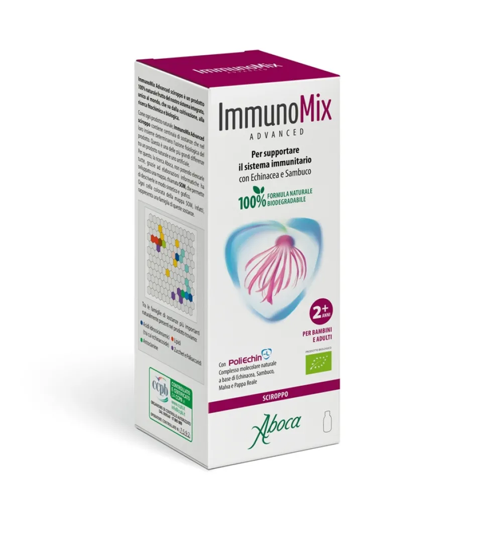 Aboca ImmunoMix Advanced - Sciroppo per il supporto delle difese immunitarie, 210 g