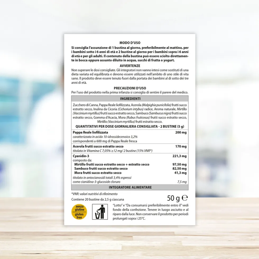 Aboca Natura Mix Advanced Sostegno Integratore Ricostituente Tono e Memoria, 20 Bustine