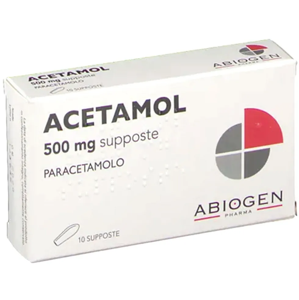 Acetamol 500mg Paracetamolo Supposte Febbre e Dolore, 10 Supposte