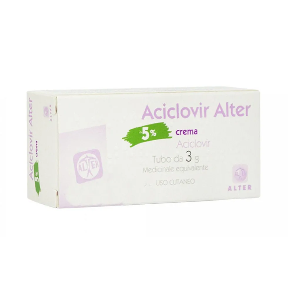 Aciclovir Alter 5% Crema Aciclovir Trattamento Herpes, 3g