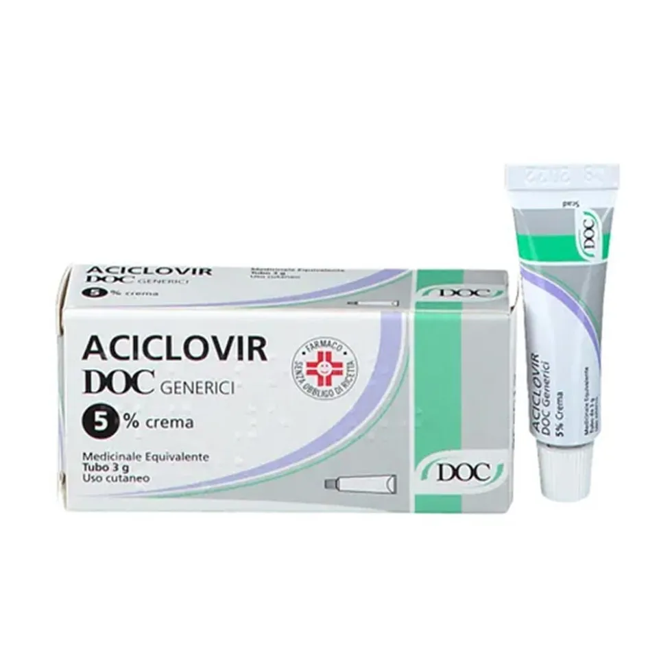 Aciclovir Doc 5% Crema Trattamento Herpes, 3g