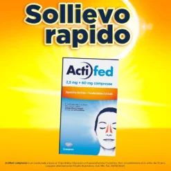 Actifed 2,5 mg Congestione Nasale e Raffreddore, 12 Compresse