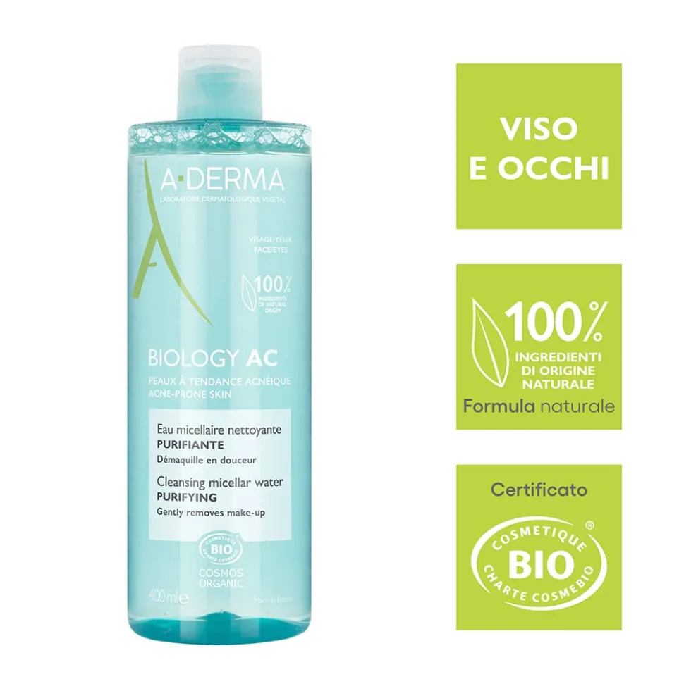 A-Derma Biology AC - Acqua Micellare Detergente Purificante, 400ml