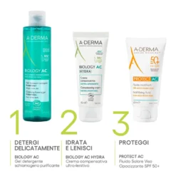A-Derma Biology AC - Gel Detergente Schiumogeno Purificante, 200ml