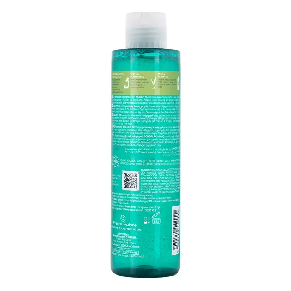 A-Derma Biology AC - Gel Detergente Schiumogeno Purificante, 200ml