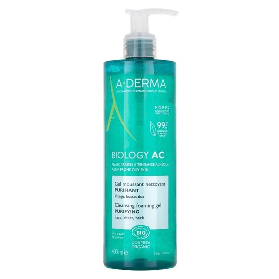 A-Derma Biology AC - Gel Detergente Schiumogeno Purificante, 400ml