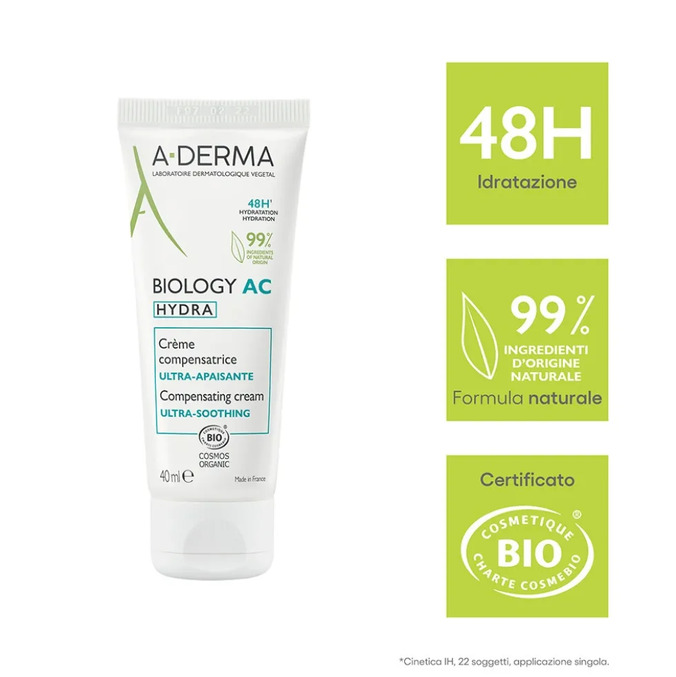A-Derma Biology AC - Hydra Crema Compensatrice Ultra Lenitiva, 40ml