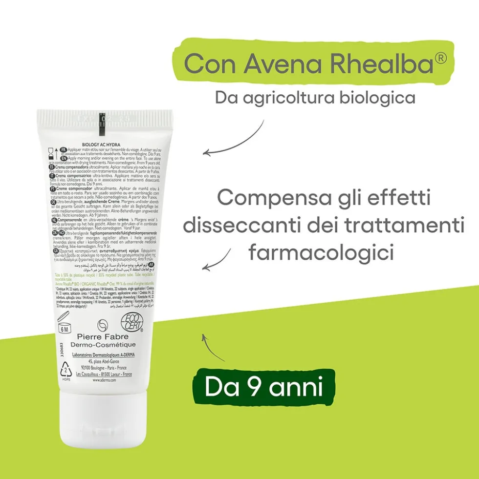 A-Derma Biology AC - Hydra Crema Compensatrice Ultra Lenitiva, 40ml