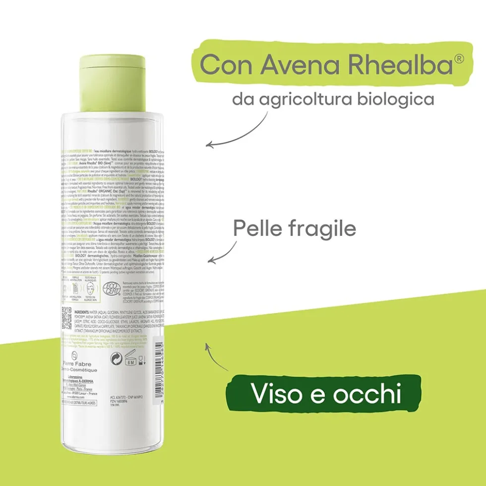 A-Derma Biology - Acqua Micellare Dermatologica Idra-Detergente, 200ml