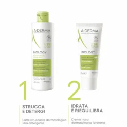 A-Derma Biology - Latte Micellare Struccante Dermatologico IdraDetergente, 400ml