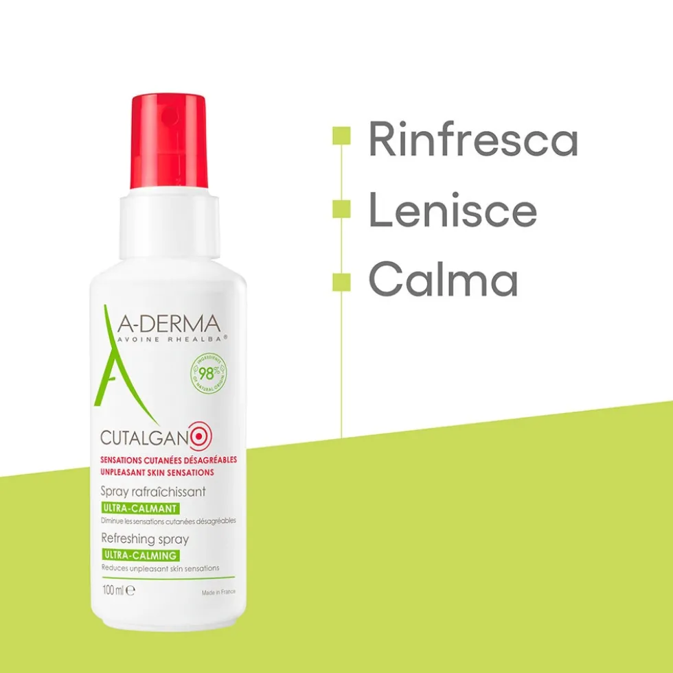 A-Derma Cutalgan - Spray Rinfrescante Ultra Lenitivo Bambini Adulti, 100ml