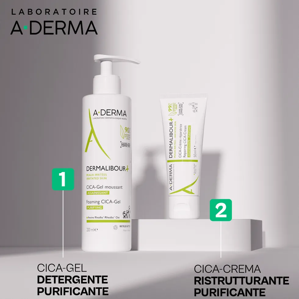 A-Derma Dermalibour+ CICA-Crema Ristrutturante Purificante per Pelle Irritata e Arrossata, 100ml