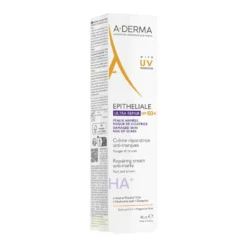 A-Derma Epitheliale - Ultra Repair SPF50+ Crema Ristrutturante Anti-Segni Riparazione Cutanea Protezione Solare Molto Alta, 40ml