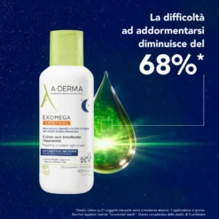 A-Derma Exomega Control - Crema Notte Emolliente Ristrutturante per Pelle Secca a Tendenza Atopica Prurito Notturno, 400ml