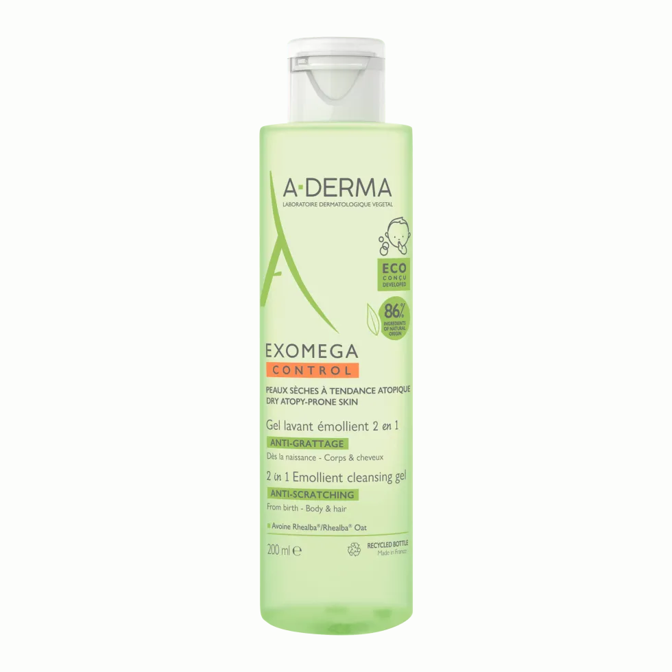 A-Derma Exomega Control - Gel Detergente 2 in 1, 200ml