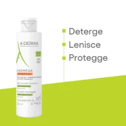 A-Derma Exomega Control - Gel Detergente Emolliente Viso e Corpo, 200ml
