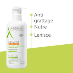 A-Derma Exomega Control - Latte Emolliente per Pelle Secca e Atopica, 400ml