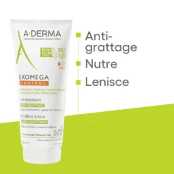A-Derma Exomega Control - Latte Emolliente Anti-Grattage per Pelle Secca a Tendenza Atopica Prurito, 200ml