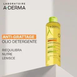 A-Derma Exomega Control - Olio Lavante Emolliente Anti-grattage per Pelle Secca a Tendenza Atopica Prurito, 200ml