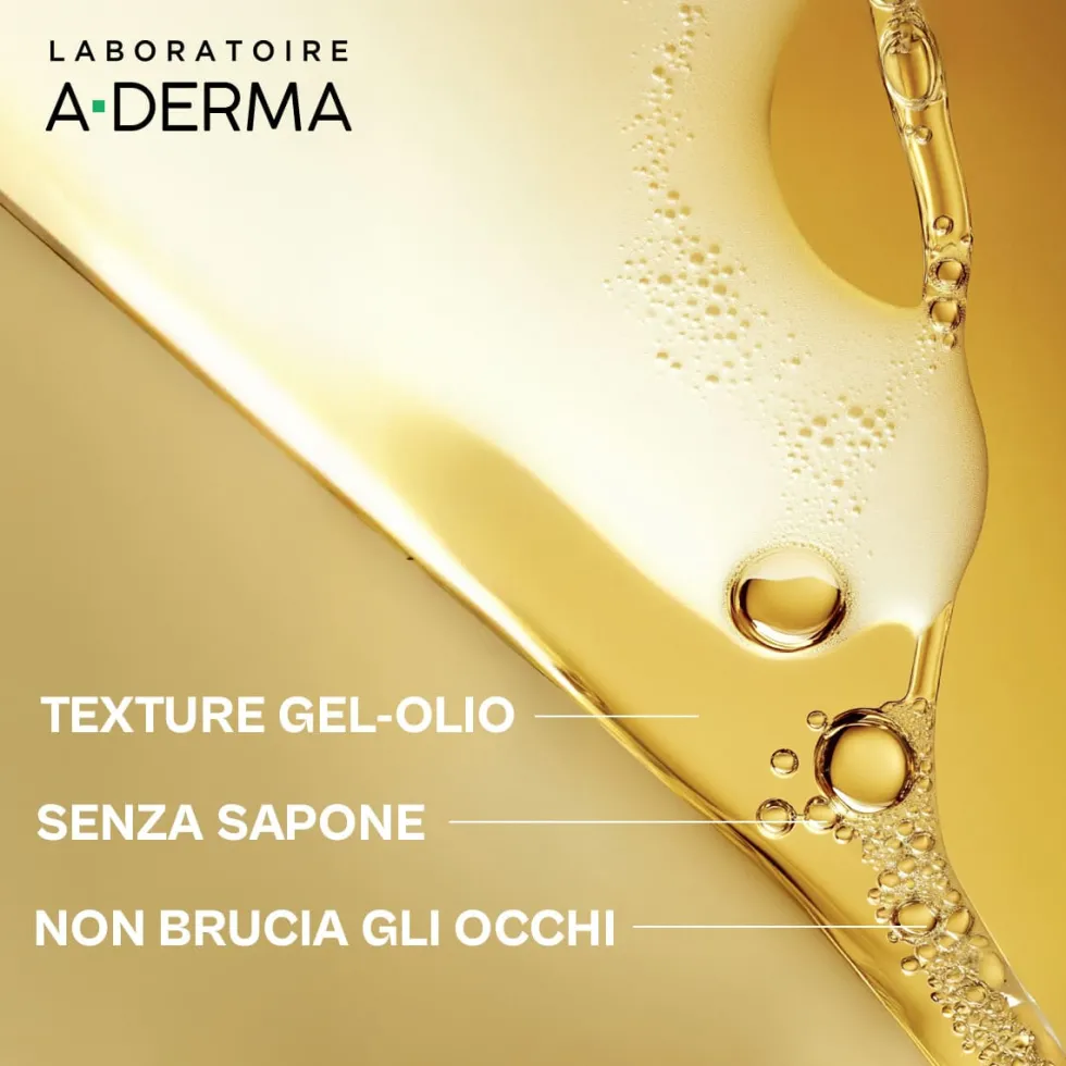 A-Derma Exomega Control Olio lavante emolliente per la pelle secca e atopica, 1 litro