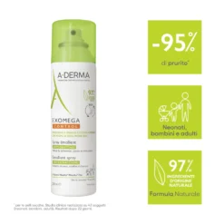 A-Derma Exomega Control - Spray Emolliente per Pelle Secca a Tendenza Atopica Prurito, 200ml