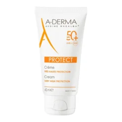 A-Derma Protect SPF 50+ - Crema solare viso ad altissima protezione per pelli fragili, 40 ml