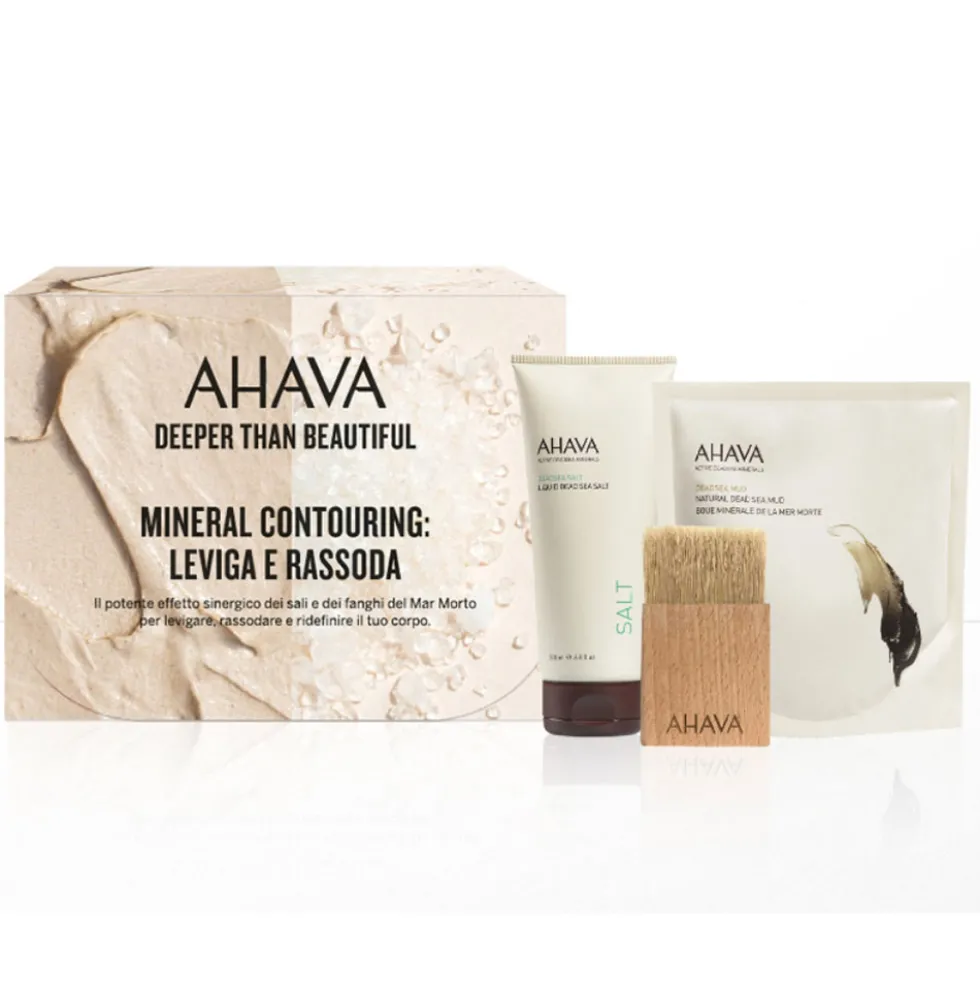 Ahava Mineral Contouring - Kit per il corpo anticellulite, fango da 400 g e sali da 200 ml