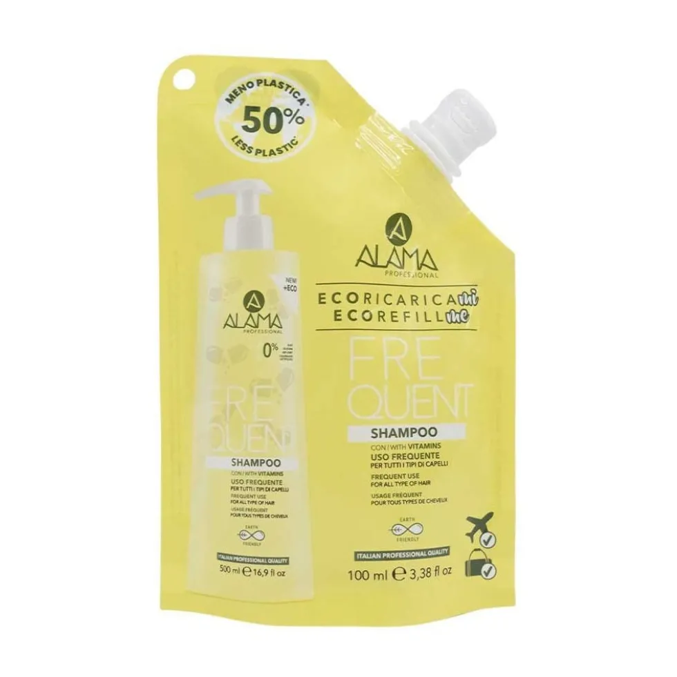 Alama Frequent - Eco Ricarica Shampoo Uso Frequente Taglia Viaggio, 100ml