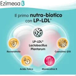 Alfasigma Ezimega 3 - Integratore alimentare per il controllo del colesterolo, 20 compresse