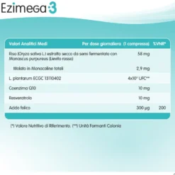 Alfasigma Ezimega 3 - Integratore alimentare per il controllo del colesterolo, 20 compresse