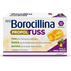 Alfasigma Neoborocillina PropolTuss Integratore con Miele e Pino Mugo, 16 Pastiglie