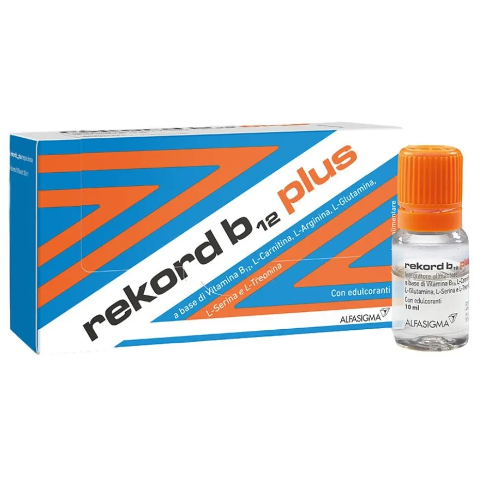 Alfasigma Rekord B12 Plus Integratore Stanchezza Psicofisica, 10 Flaconcini