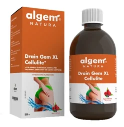 Algem Natura Draingem XL Cellulite - Integratore drenante Algem Natura ai frutti rossi, 500 ml
