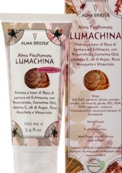 Alma Briosa Fitopomata Lumachina - Pomata cicatrizzante e lenitiva alla bava di lumaca, 100 ml