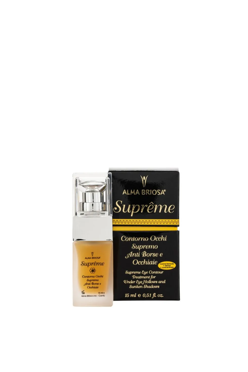 Alma Briosa Supreme Contorno Occhi - Siero illuminante e schiarente per le occhiaie, 15 ml