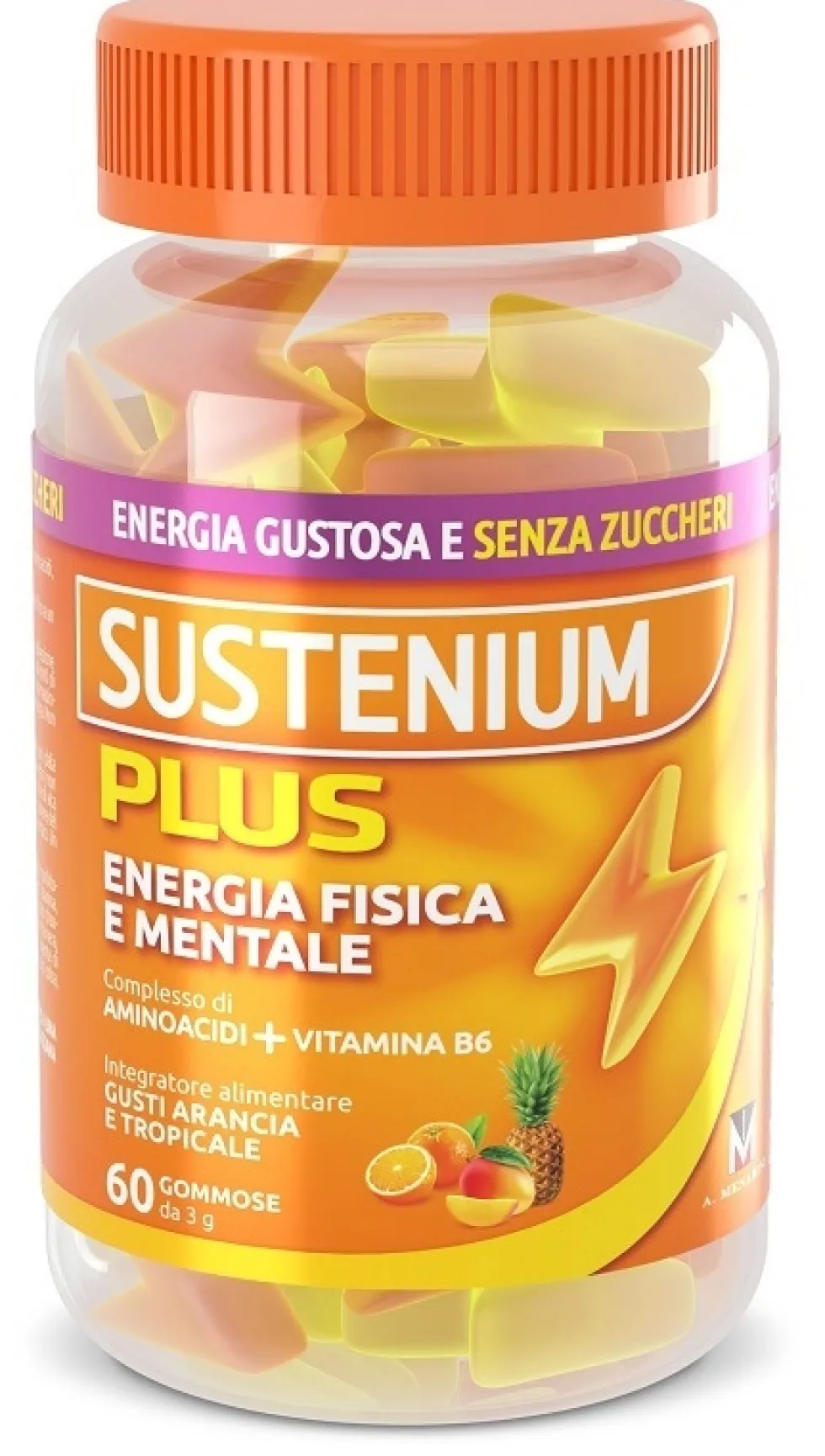 A. Menarini Sustenium Plus - Integratore con aminoacidi, vitamina B6 e zinco, 60 gommose