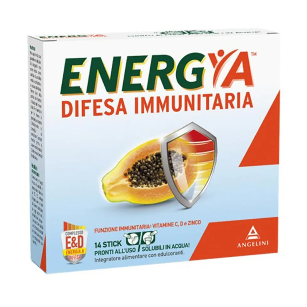 Angelini Energya Difesa Immunitaria - Integratore per le difese e l'energia, 14 stick da 2,5 g