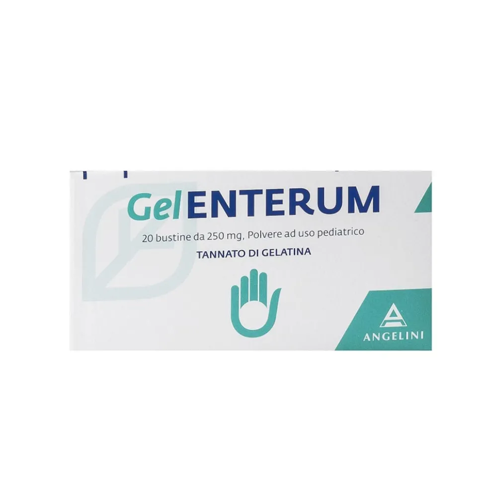 Angelini GelEnterum - Dispositivo medico antidiarroico per i bambini, 20 bustine da 250 mg