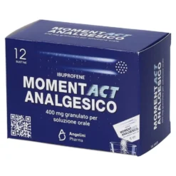 Angelini Momentact Analgesico 400mg Ibuprofene Granulato per Soluzione Orale, 12 Bustine