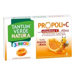 Angelini Tantum Verde - Natura Propoli+C Arancia e Miele Junior, 15 pastiglie