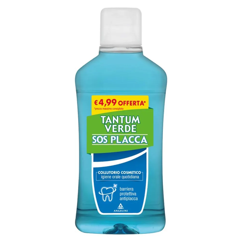 Angelini Tantum Verde SOS Placca - Collutorio per l'igiene orale ad azione antiplacca, 500 ml