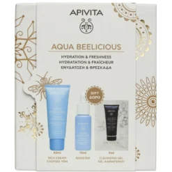 Apivita Aqua Beelicious - Cofanetto viso per l'idratazione e la detersione, 3 pezzi