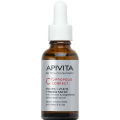Apivita C15 Propolis Correct - Siero viso alla vitamina C contro le rughe e le macchie, 30 ml