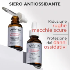 Apivita C15 Propolis Correct - Siero viso alla vitamina C contro le rughe e le macchie, 30 ml