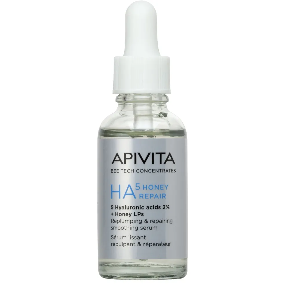 Apivita HA5 Honey Repair - Siero viso idratante e rimpolpante per le rughe, 30 ml