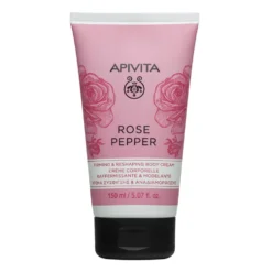 Apivita Rose Pepper - Crema Corpo Rassodante Rimodellante Rosa e Pepe Nero,125ml