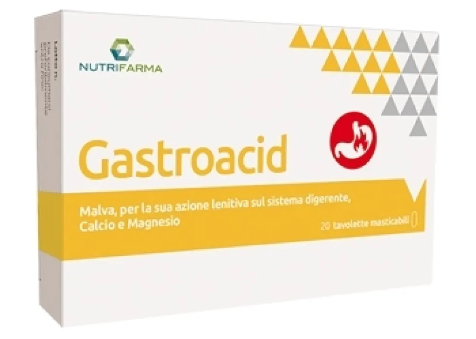 Aqua Viva Nutrifarma - Gastroacid Integratore per l'acidità e il reflusso, 20 tavolette masticabili