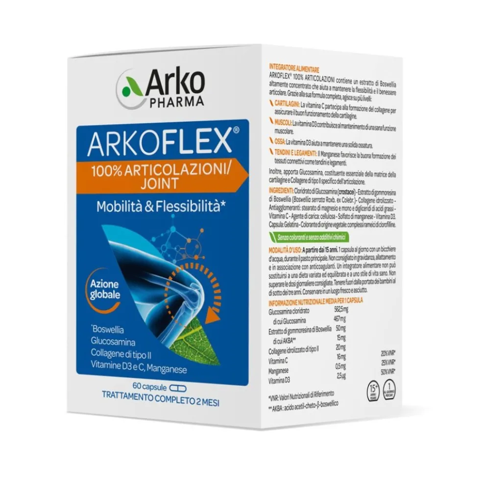 Arkopharma Arkoflex - 100% Articolazioni Integratore Alimentare, 60 Capsule