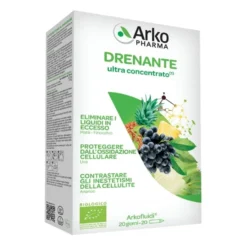 Arkopharma Arkofluidi - Drenante Bio Integratore alimentare drenante e anticellulite, 20 fiale